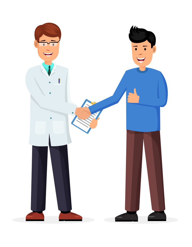 Happy Patient and Doctor clipart