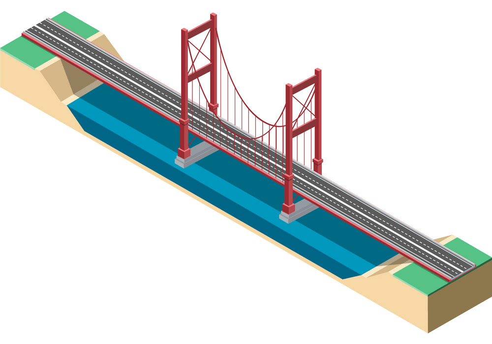 Isometric Bridge clipart