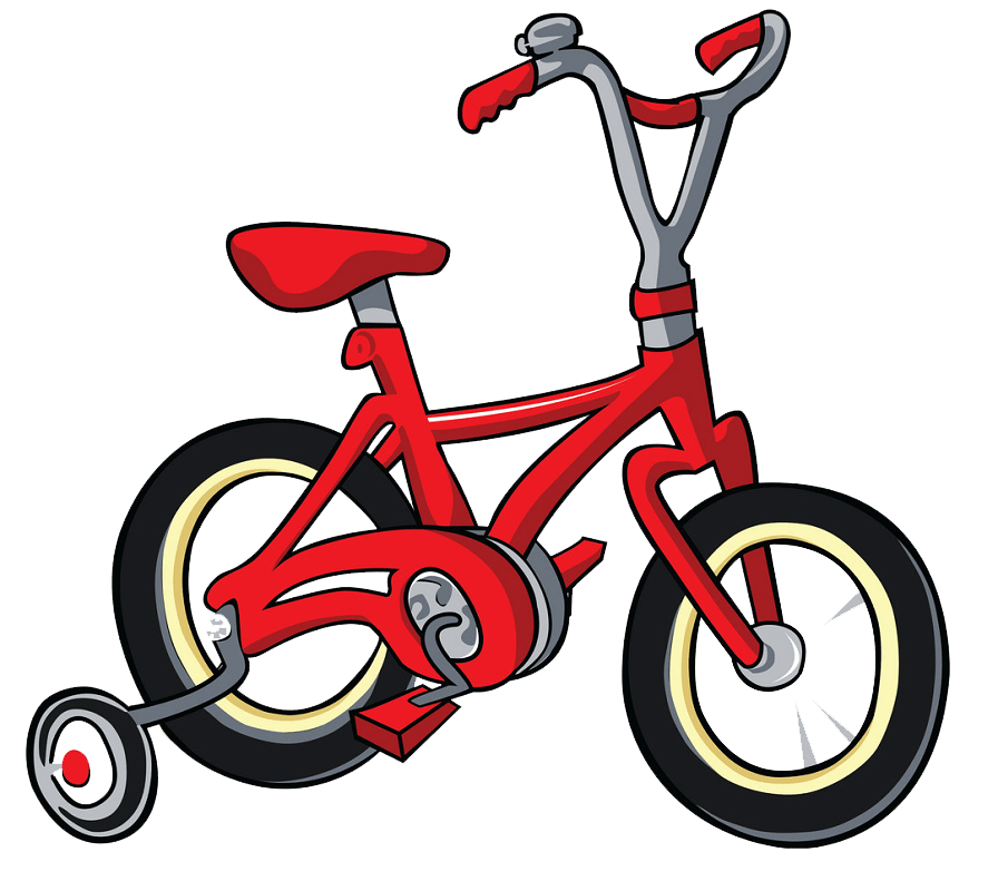 Kid Red Bike clipart transparent