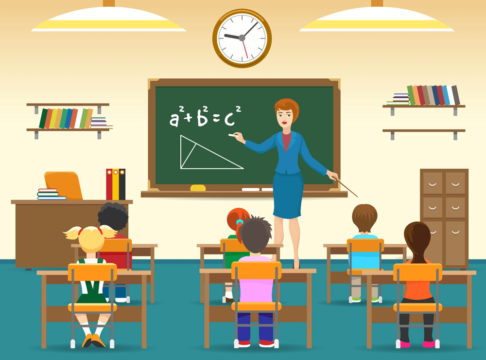 Kids in Classroom clipart