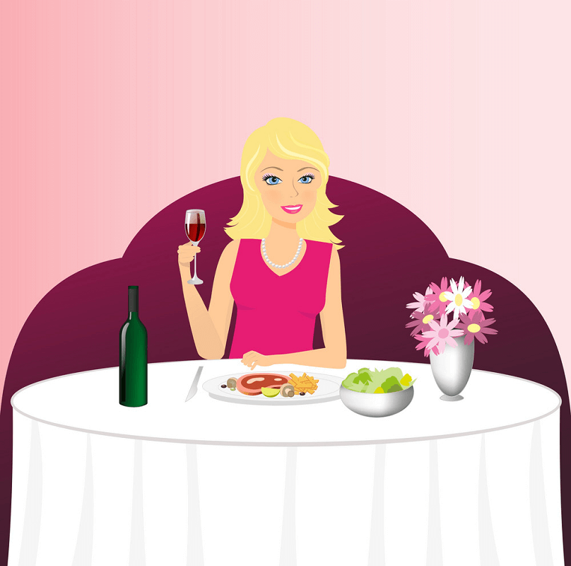 Lady in Restaurant clipart