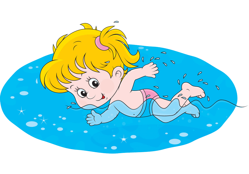 Little Girl Swimming clipart transparent