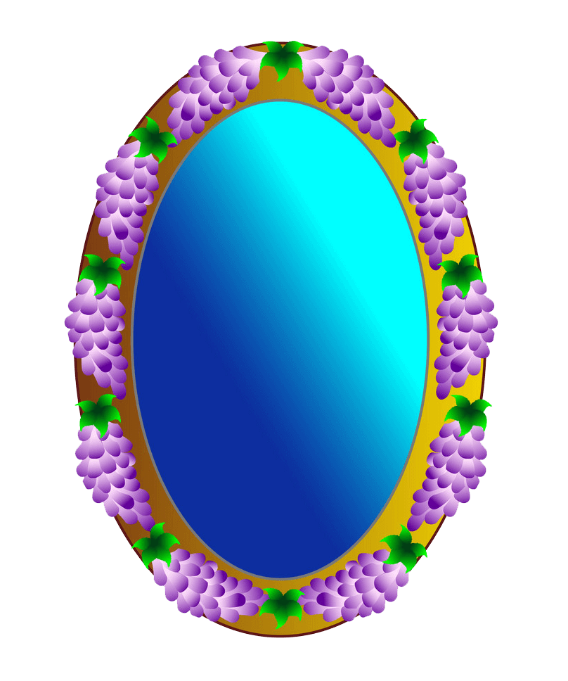 Mirror with Grapes clipart transparent