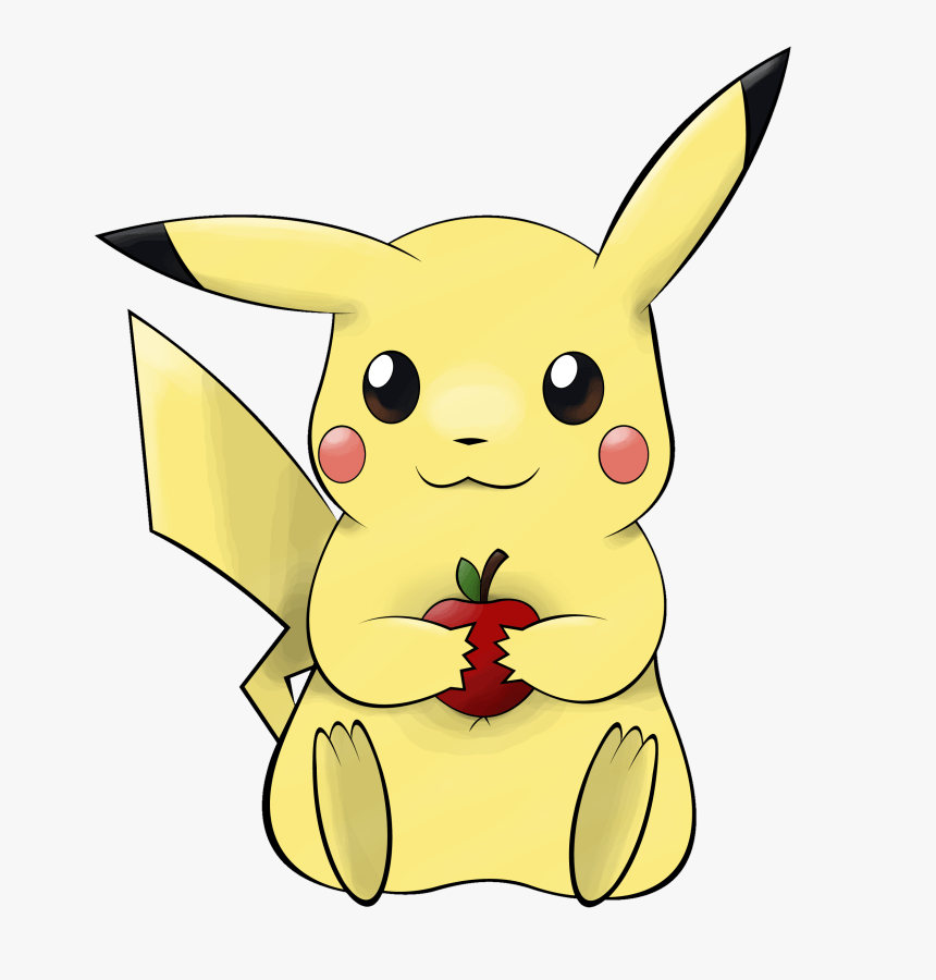 Pikachu Holding An Apple clipart