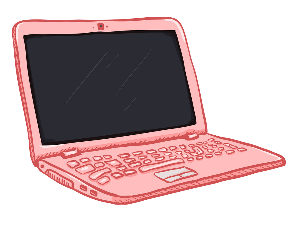 Pink Laptop clipart transparent 1