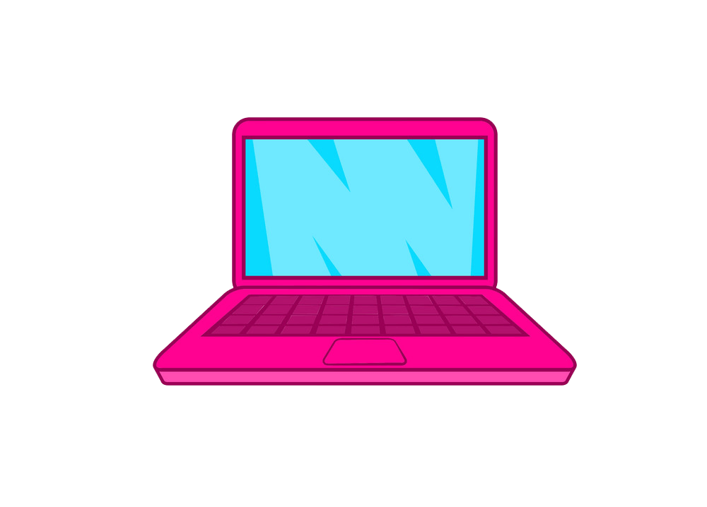 Pink Laptop clipart transparent