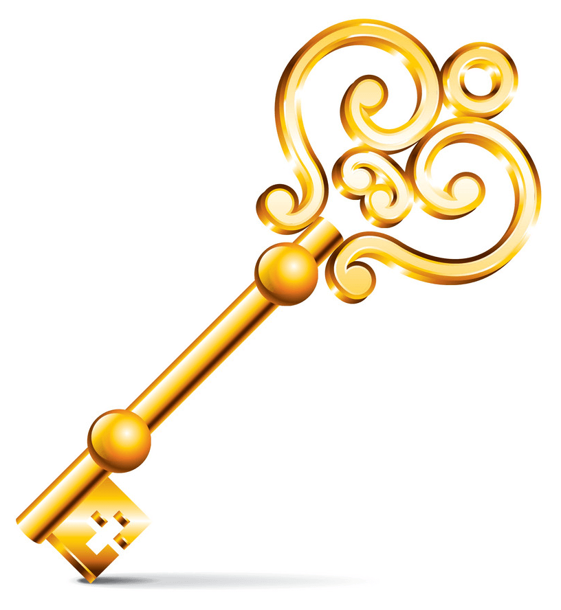 Retro Golden Key clipart
