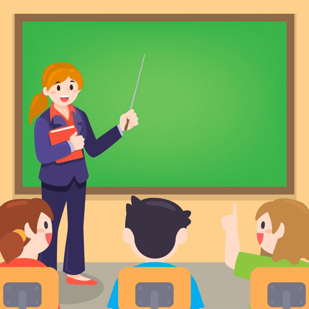 Students and Teacher in Classroom clipart