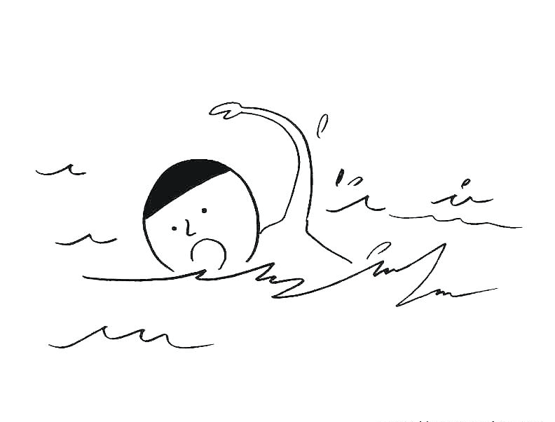 Swimming Clipart Black and White 5