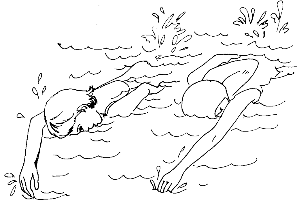 Swimming Clipart Black and White 6
