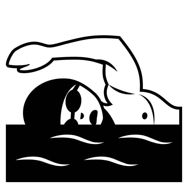 Swimming Clipart Black and White 7