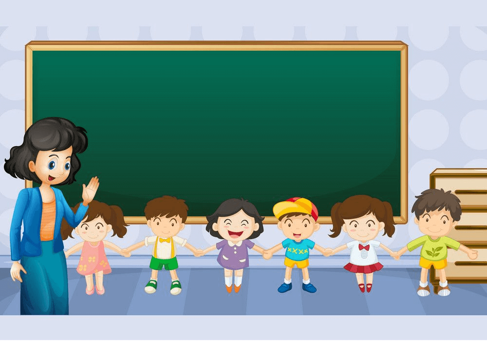 Teacher and Kids in Classroom clipart