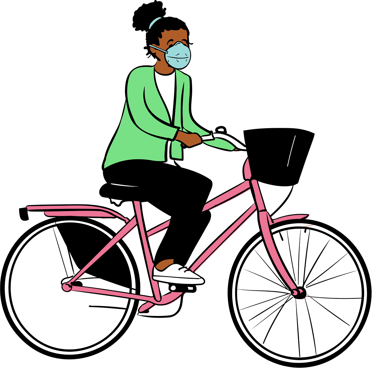 Woman Riding Bike clipart free