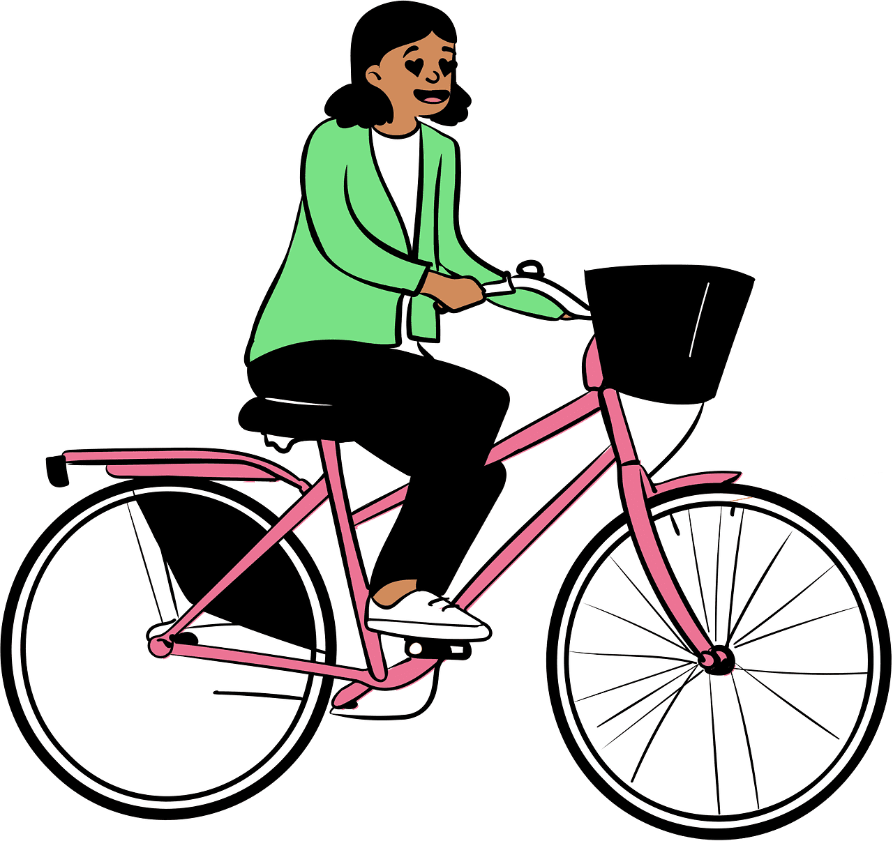 Woman Riding Bike clipart images