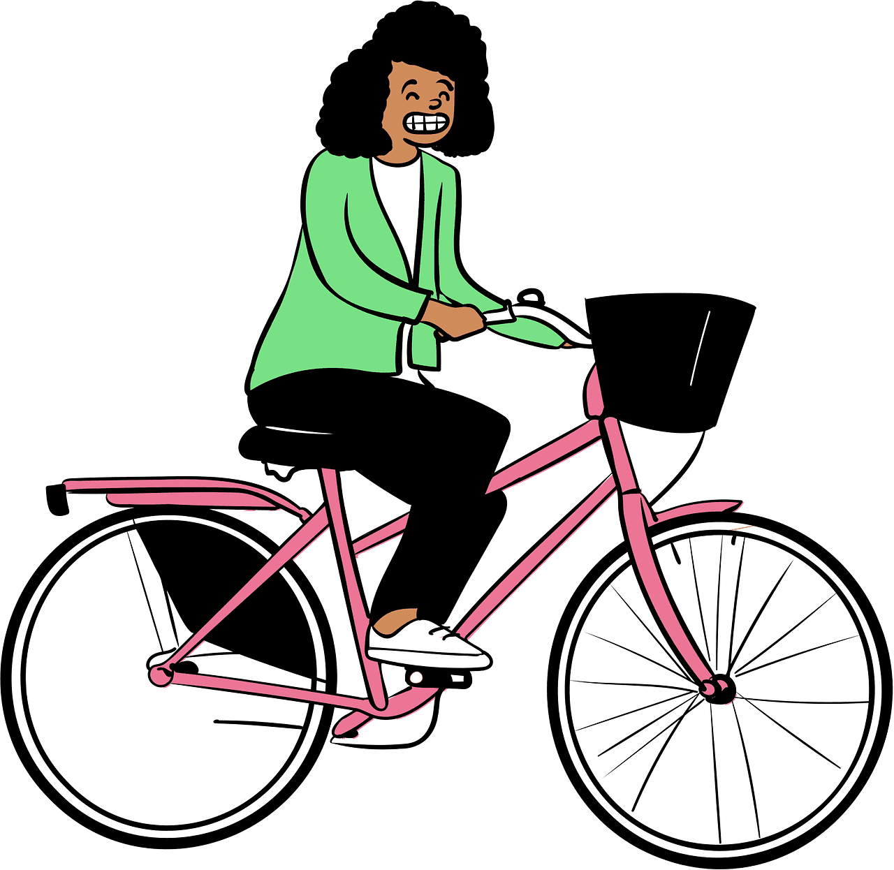 Woman Riding Bike clipart png