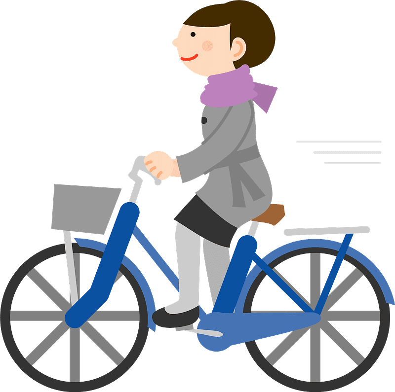 Woman on Bike clipart