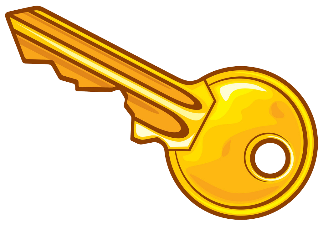 Yellow Key clipart transparent