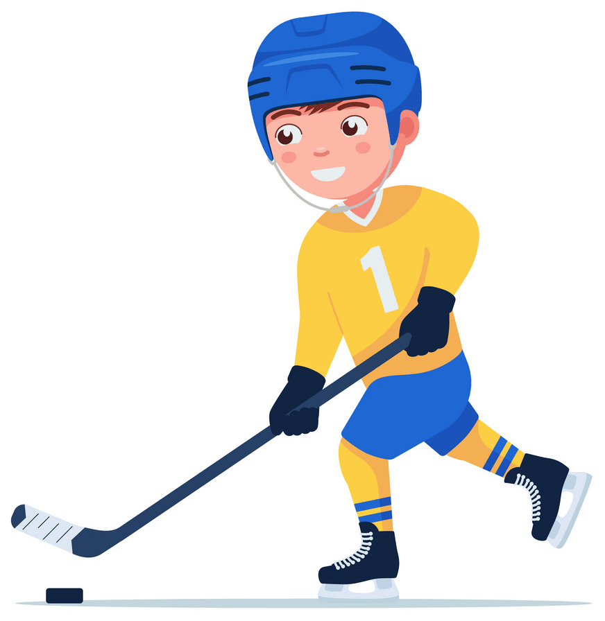 A Boy Playing Hockey clipart