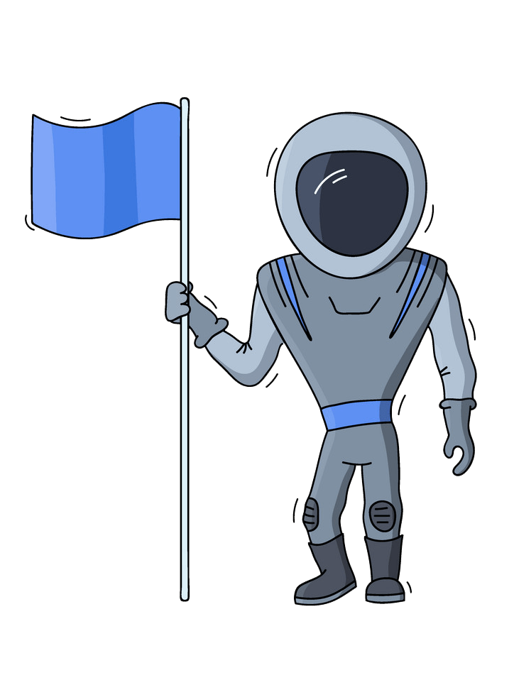 Astronaut with Flag clipart transparent