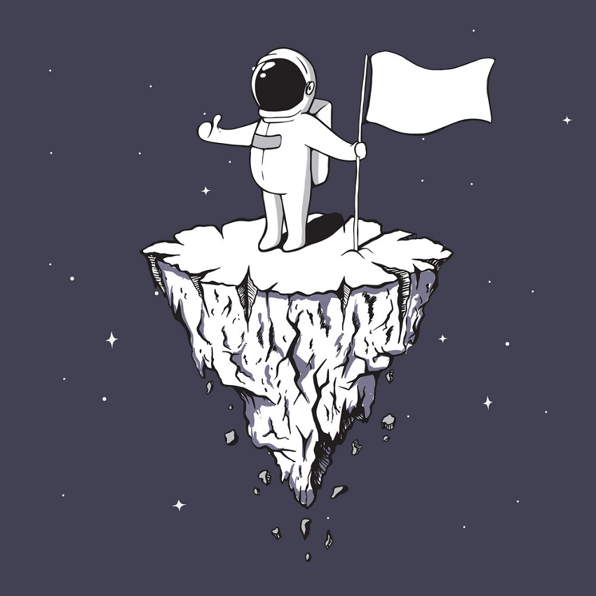 Astronaut with Flag clipart