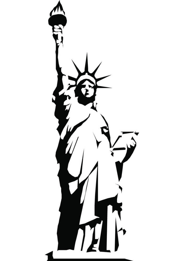 Black Silhouette Statue of Liberty clipart