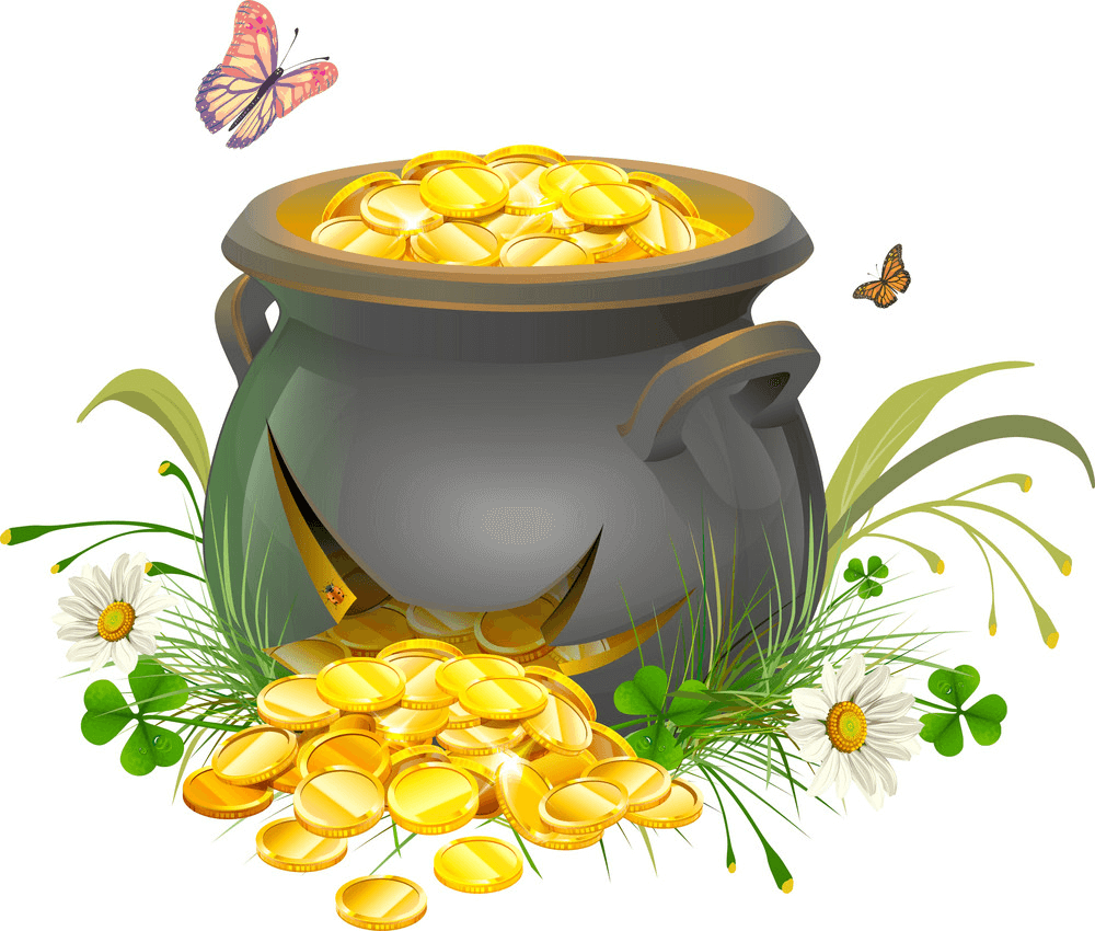 Cracked Pot of Gold clipart