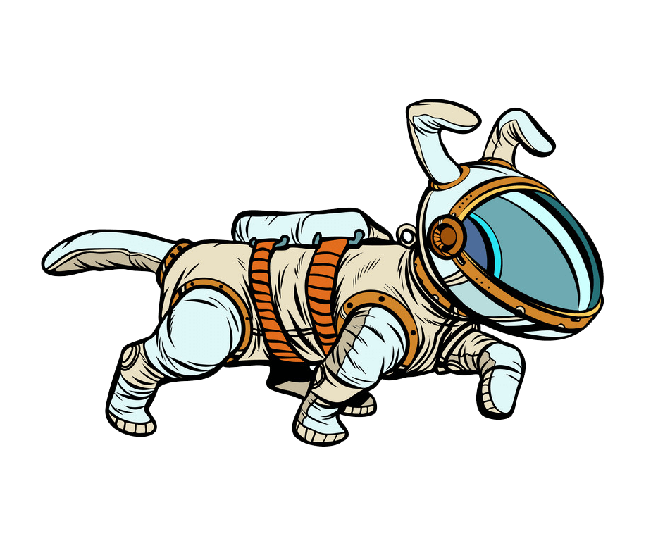Dog Astronaut clipart transparent