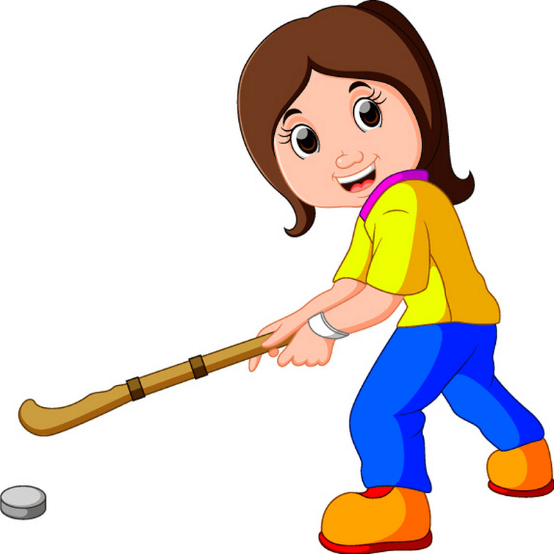 Girl Playing Hockey clipart