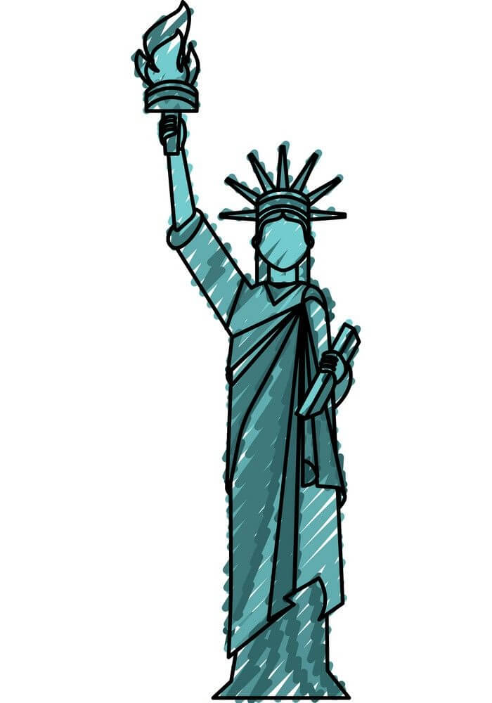 Hand Drawn Statue of Liberty clipart