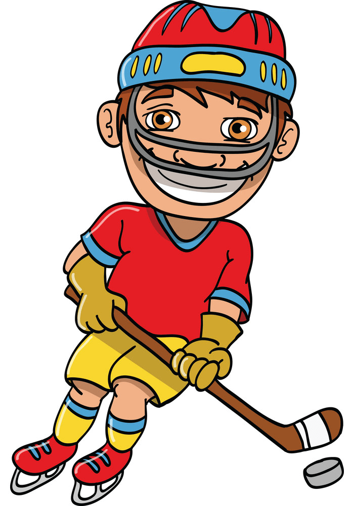 Happy Hockey Player clipart