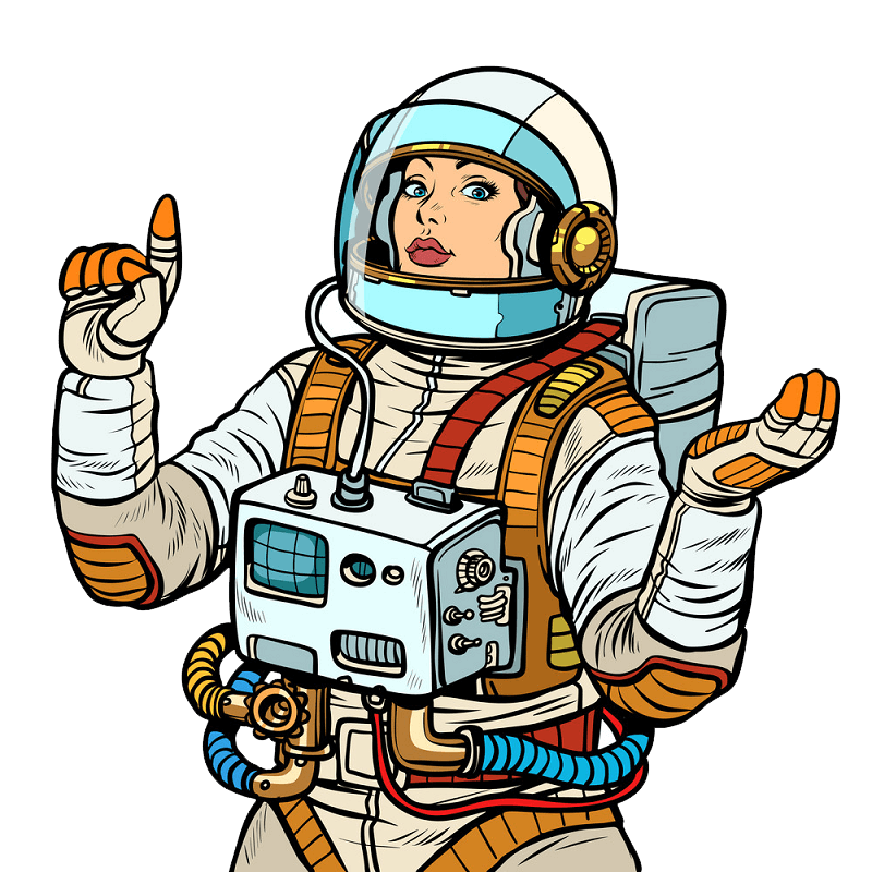 Lady Astronaut clipart transparent