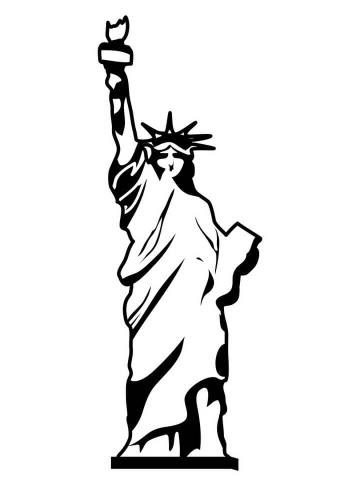 Line Statue of Liberty Drawing clipart