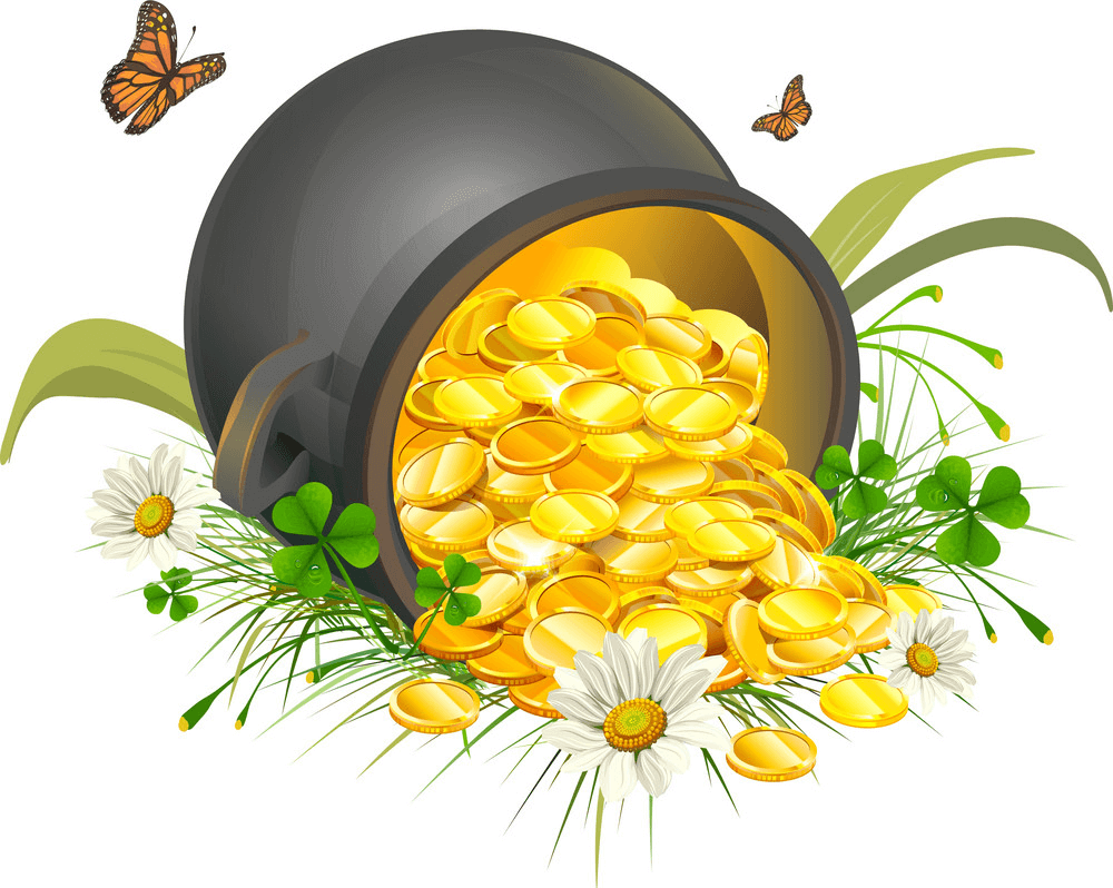 Overturned Pot of Gold clipart