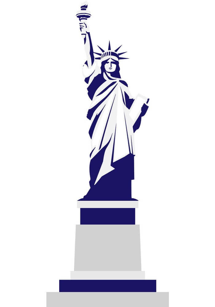 Silhouette Statue of Liberty clipart