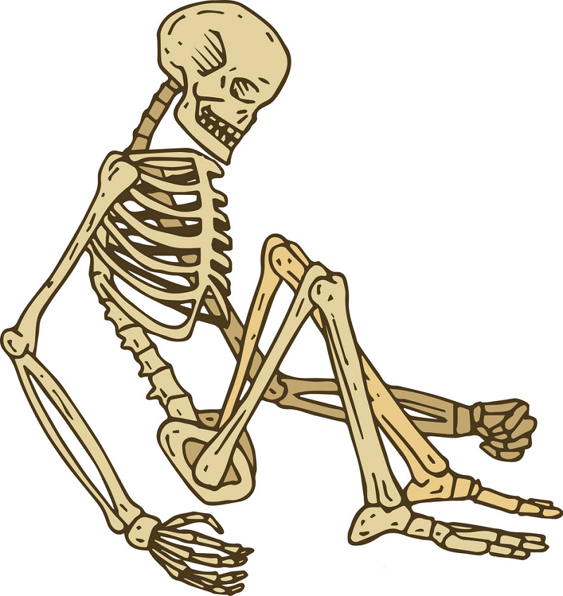 Sitting Skeleton clipart