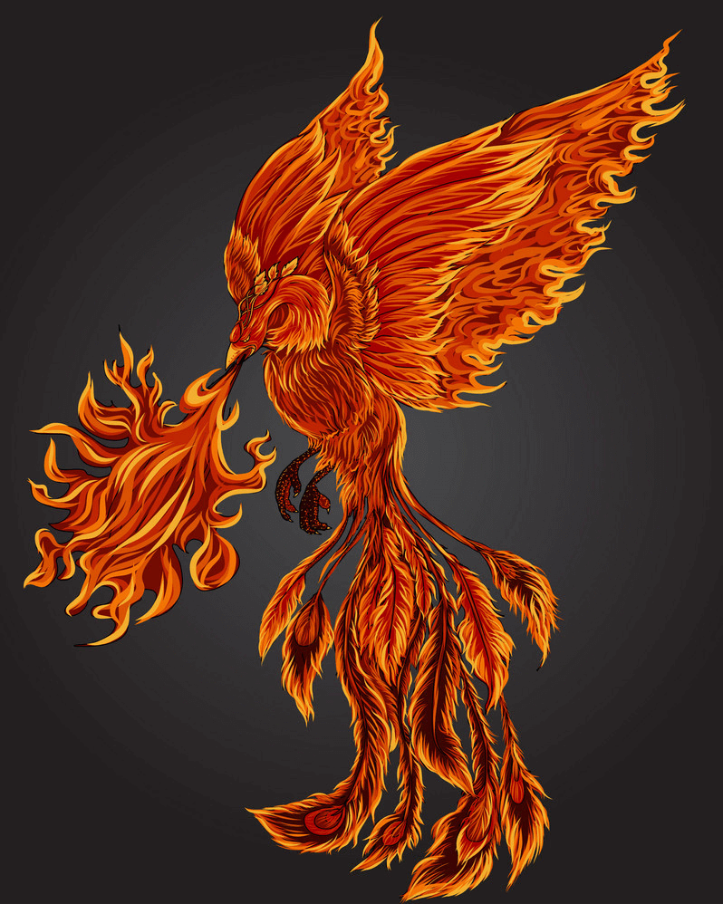 Awesome Fire Phoenix clipart free