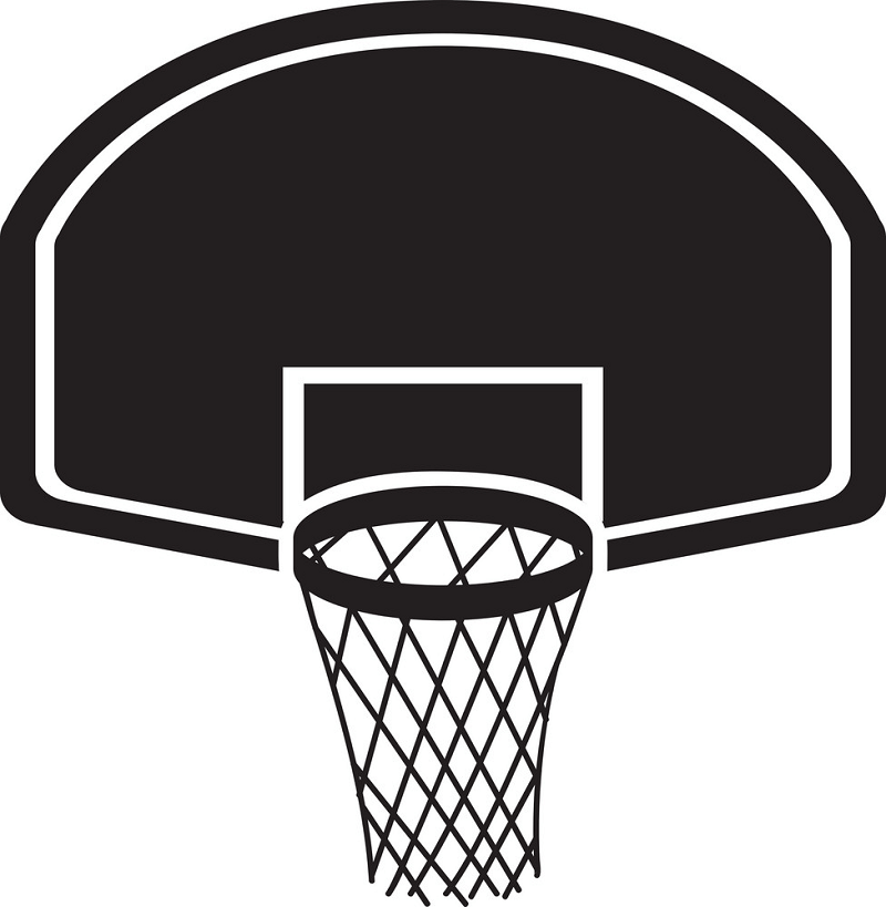 Black Icon Basketball Hoop clipart