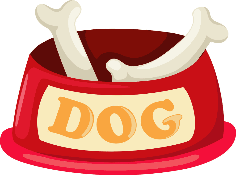 Dog Bone in Bowl clipart