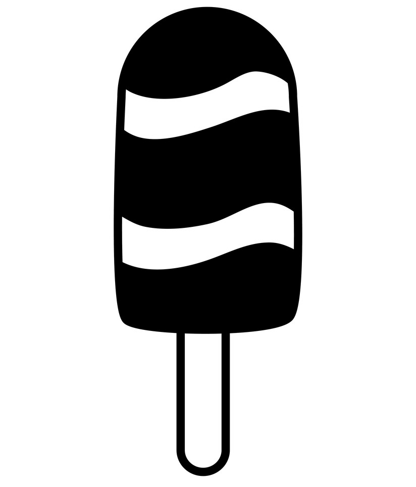 Free Popsicle Clipart Black and White