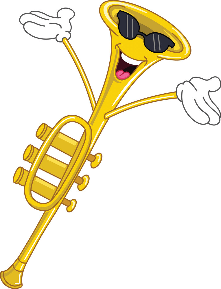 Funny Cartoon Trumpet clipart png