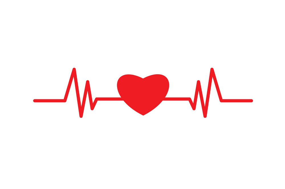 Heart with Heartbeat clipart 1