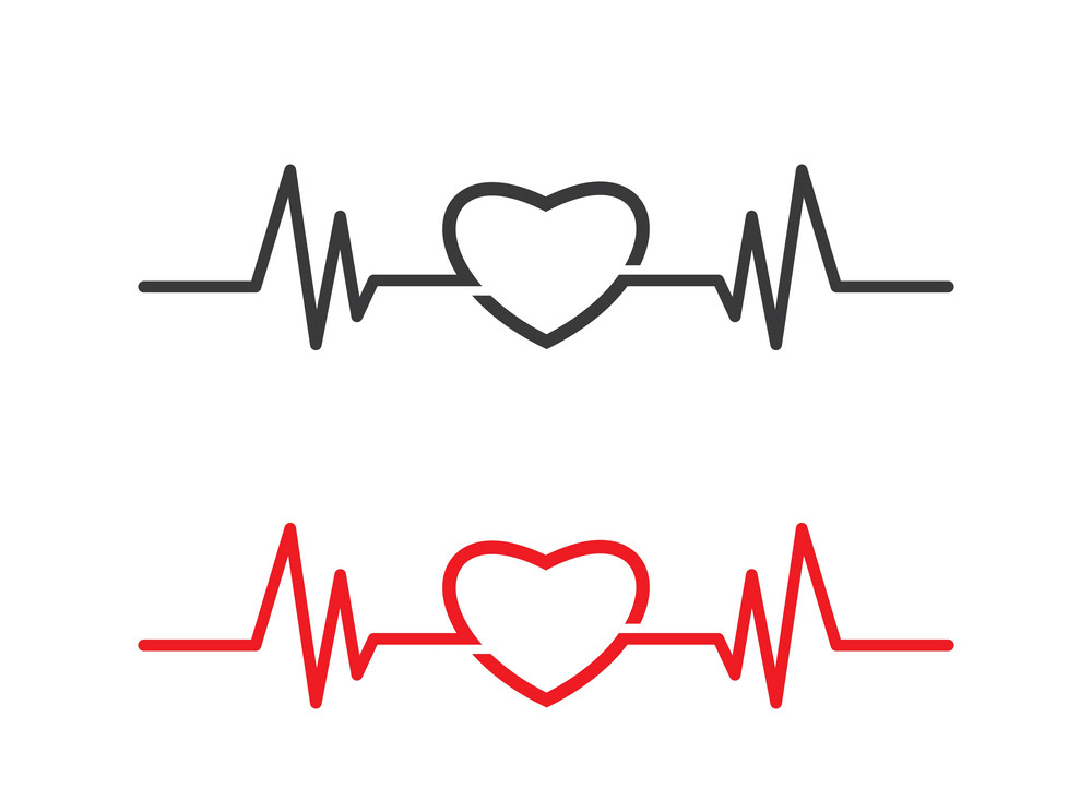 Heart with Heartbeat clipart 2