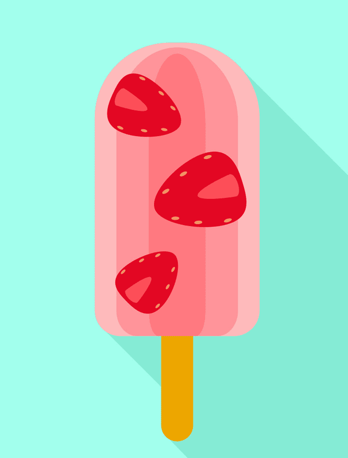 Icon Strawberry Popsicle clipart