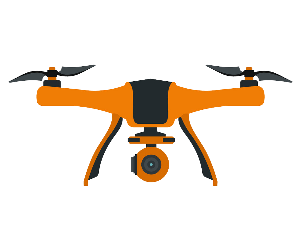 Orange Drone clipart transparent