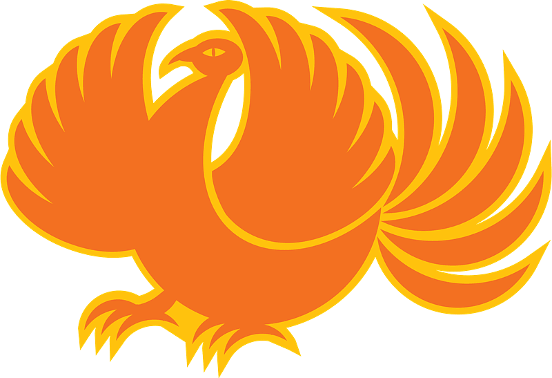 Orange Phoenix clipart transparent