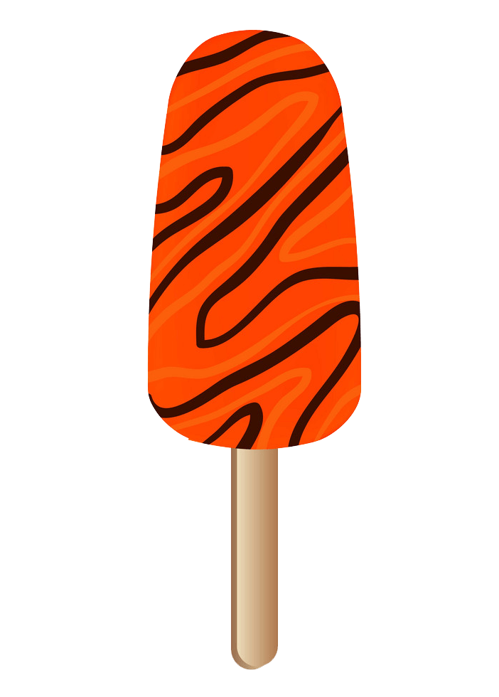 Orange Popsicle with Chocolate clipart transparent