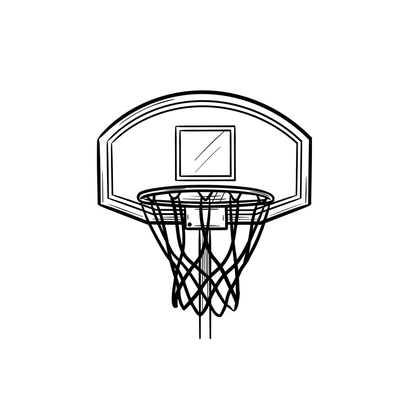 Outline Basketball Hoop clipart