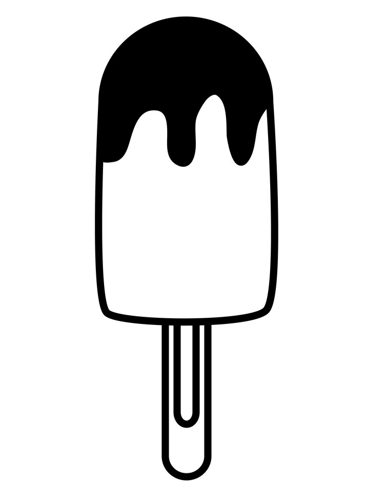 Popsicle Clipart Black and White 2