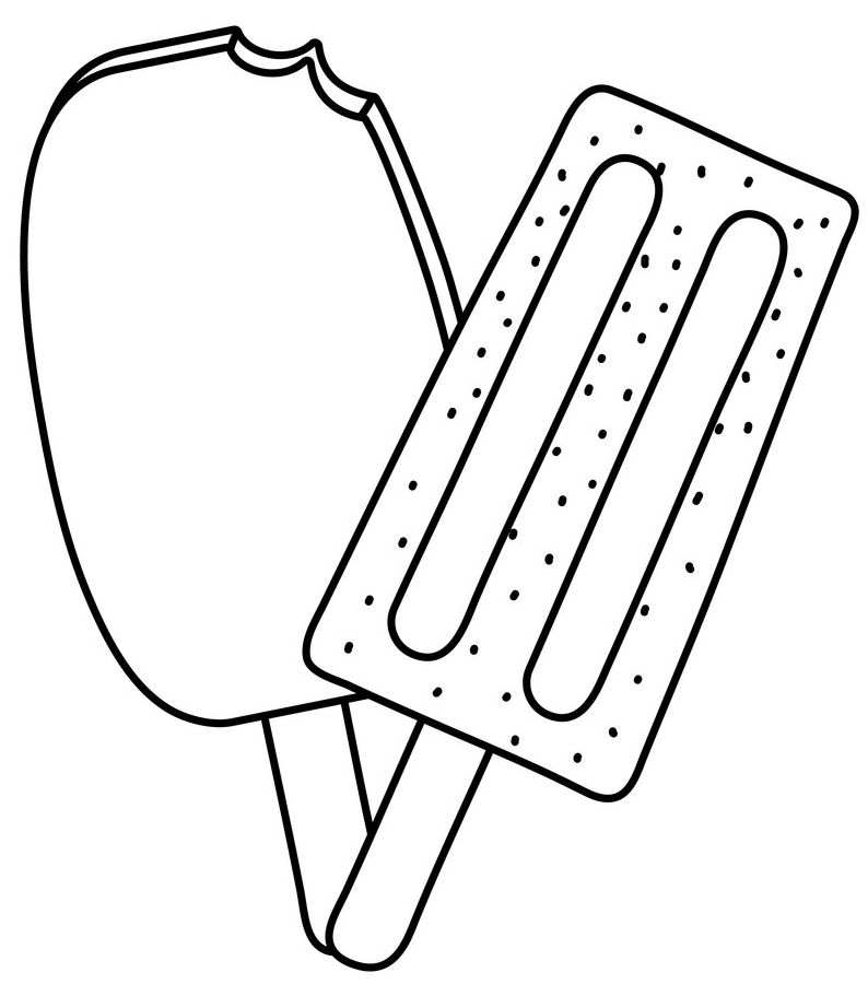 Popsicle Clipart Black and White 3