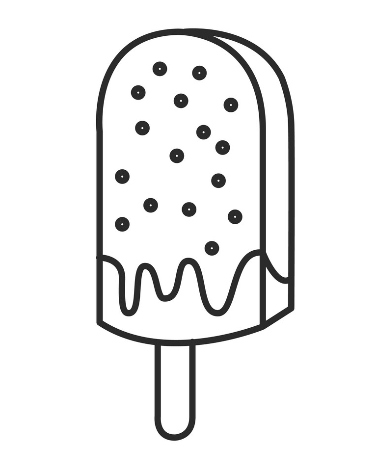 Popsicle Clipart Black and White 6